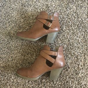 Maurices Cognac Booties Size 9